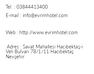 Evrim Hotel iletiim bilgileri